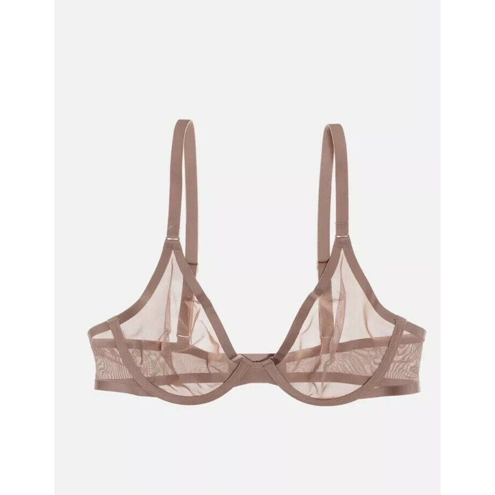 CUUP 36A The Plunge Taupe Bra